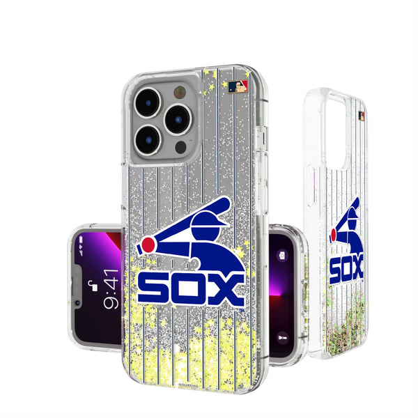 Chicago White Sox 1976-1981 - Cooperstown Collection Pinstripe iPhone Glitter Phone Case