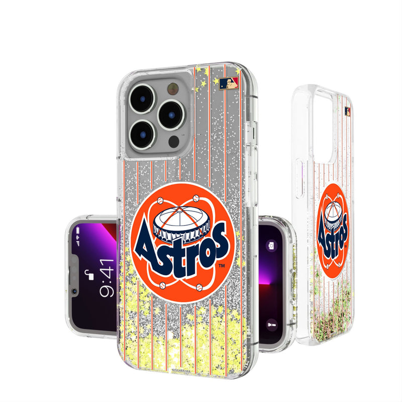 Houston Astros 1977-1993 - Cooperstown Collection Pinstripe iPhone Glitter Phone Case