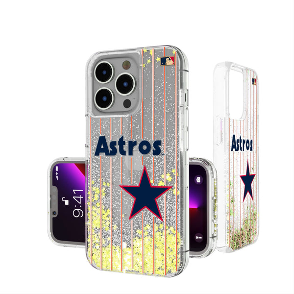 Houston Astros 1975-1981 - Cooperstown Collection Pinstripe iPhone Glitter Phone Case