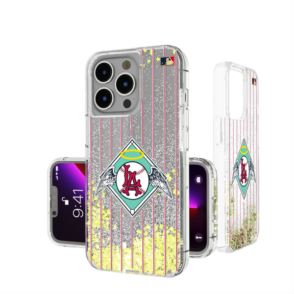 LA Angels 1961-1965 - Cooperstown Collection Pinstripe iPhone Glitter Phone Case