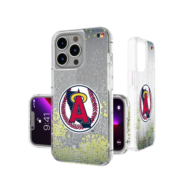 LA Angels 1986-1992 - Cooperstown Collection Linen iPhone Glitter Phone Case