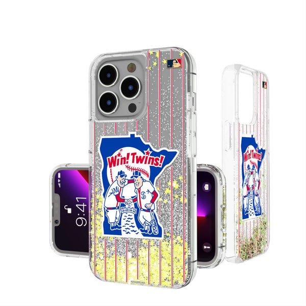 Minnesota Twins 1976-1986 - Cooperstown Collection Pinstripe iPhone Glitter Phone Case