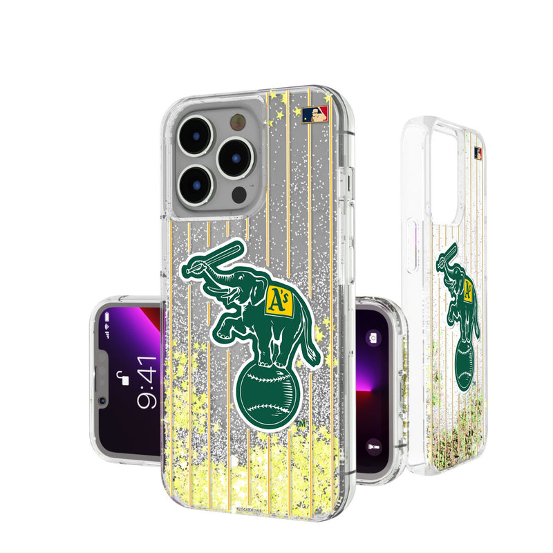 Oakland As  Home 1988 - Cooperstown Collection Pinstripe iPhone Glitter Phone Case