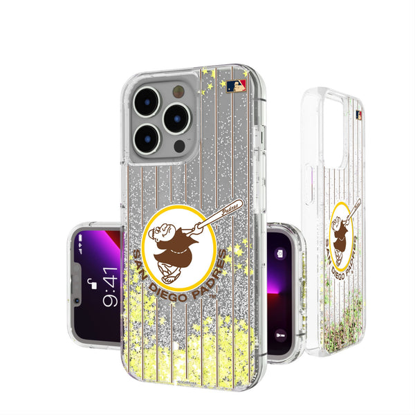 San Diego Padres 1969-1984 - Cooperstown Collection Pinstripe iPhone Glitter Phone Case