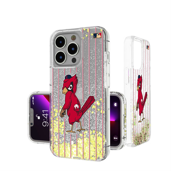 St Louis Cardinals 1950s - Cooperstown Collection Pinstripe iPhone Glitter Phone Case