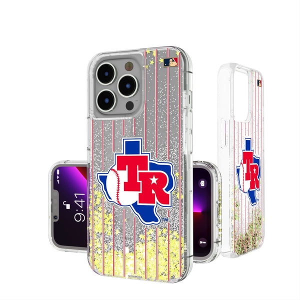 Texas Rangers 1981-1983 - Cooperstown Collection Pinstripe iPhone Glitter Phone Case