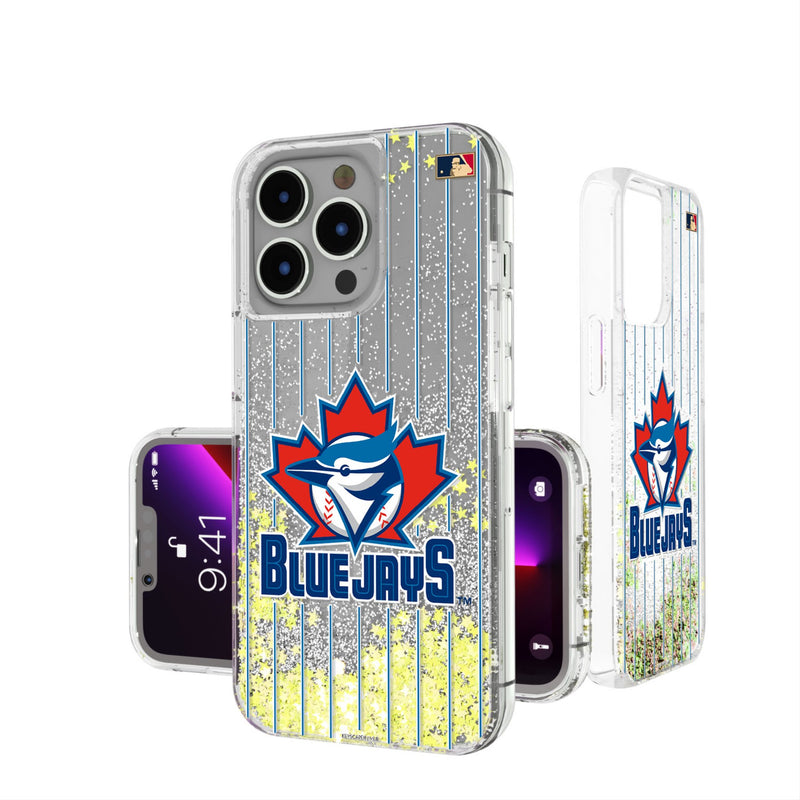 Toronto Blue Jays 1997-2002 - Cooperstown Collection Pinstripe iPhone Glitter Phone Case