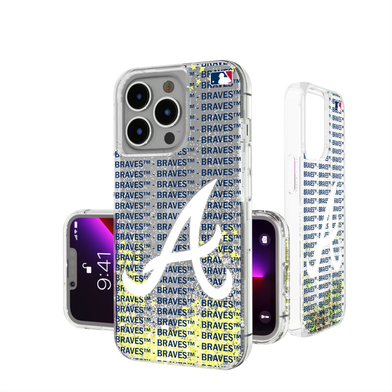 Atlanta Braves Text Backdrop iPhone Glitter Phone Case