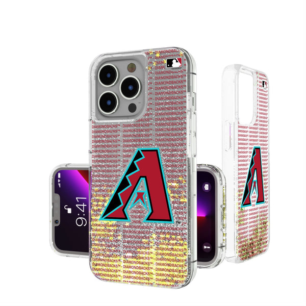 Arizona Diamondbacks Text Backdrop iPhone Glitter Phone Case