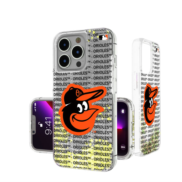 Baltimore Orioles Text Backdrop iPhone Glitter Phone Case