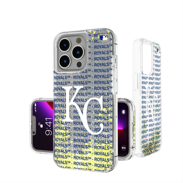 Kansas City Royals Text Backdrop iPhone Glitter Phone Case