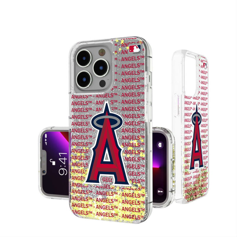 Los Angeles Angels Text Backdrop iPhone Glitter Phone Case