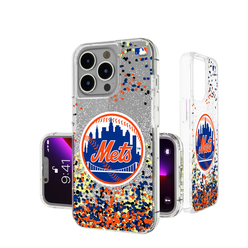 New York Mets Confetti iPhone Glitter Phone Case