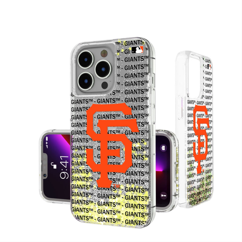 San Francisco Giants Text Backdrop iPhone Glitter Phone Case