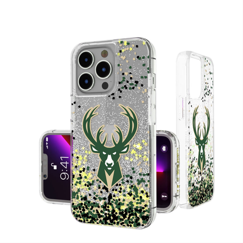 Milwaukee Bucks Confetti iPhone Glitter Phone Case