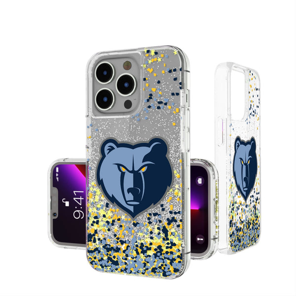 Memphis Grizzlies Confetti iPhone Glitter Phone Case