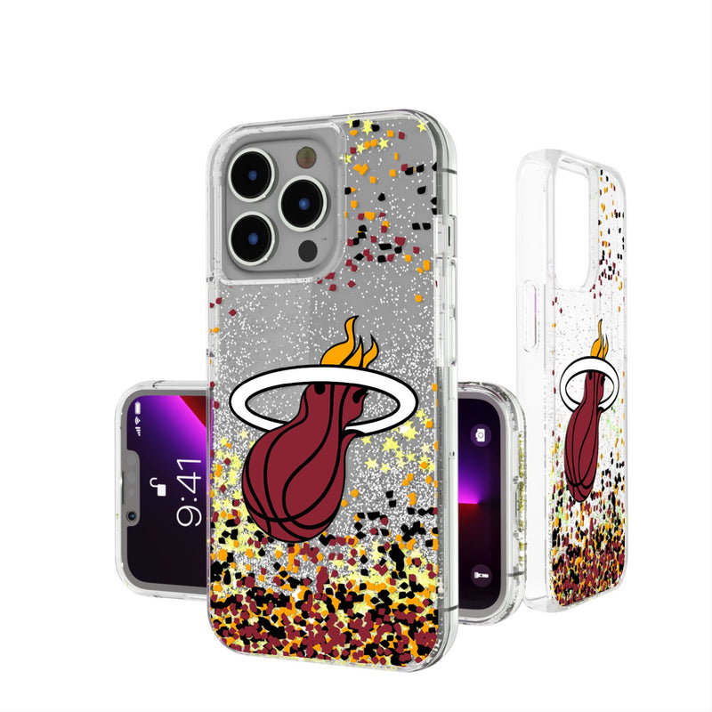 Miami Heat Confetti iPhone Glitter Phone Case