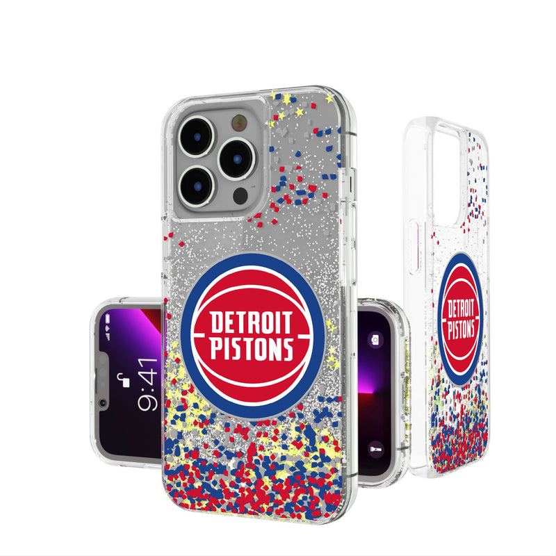 Detroit Pistons Confetti iPhone Glitter Phone Case