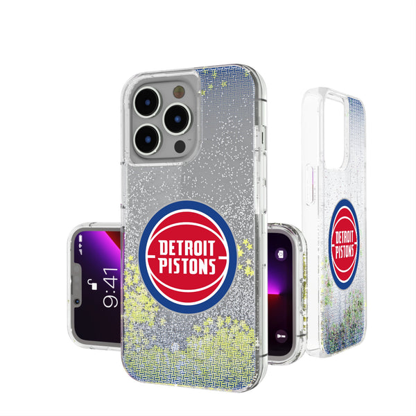 Detroit Pistons Linen iPhone Glitter Phone Case