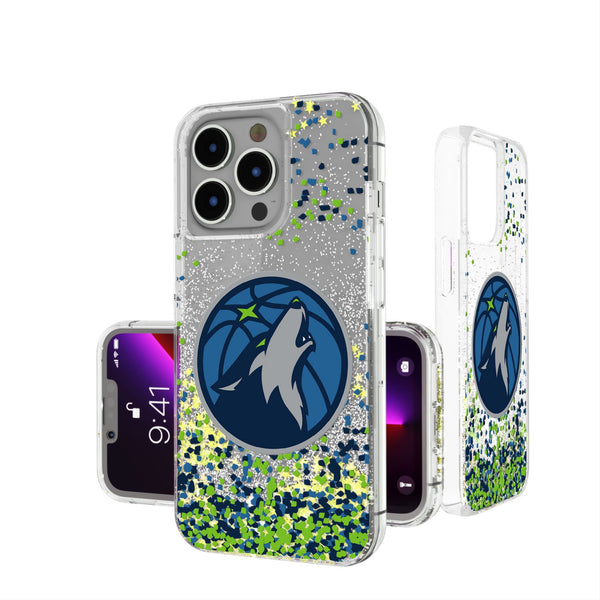 Minnesota Timberwolves Confetti iPhone Glitter Phone Case