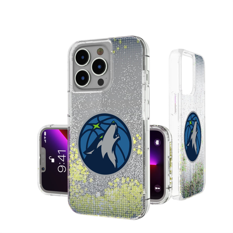 Minnesota Timberwolves Linen iPhone Glitter Phone Case