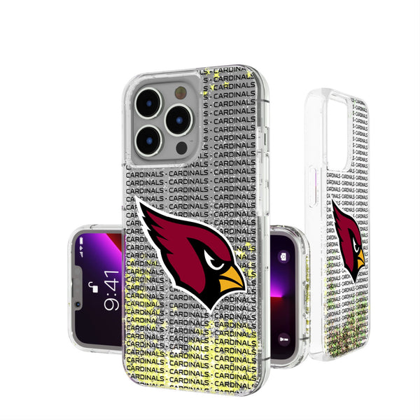 Arizona Cardinals Text Backdrop iPhone Glitter Phone Case