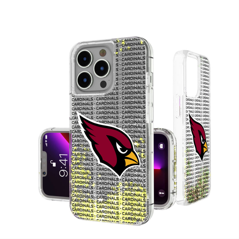 Arizona Cardinals Text Backdrop iPhone Glitter Phone Case