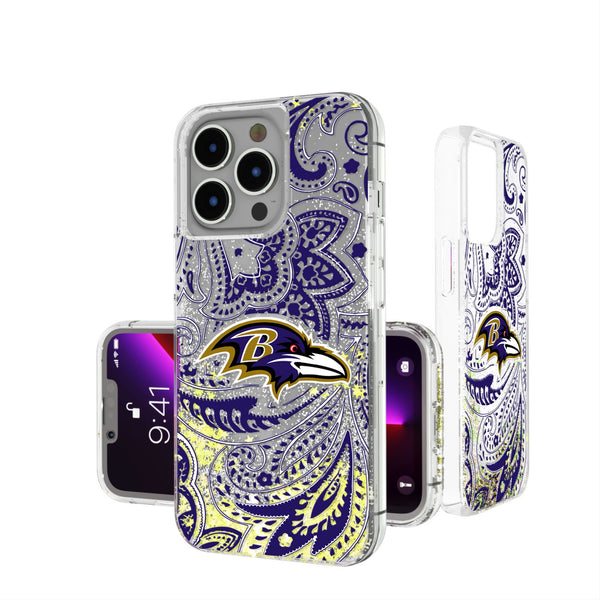 Baltimore Ravens Paisley iPhone Glitter Phone Case