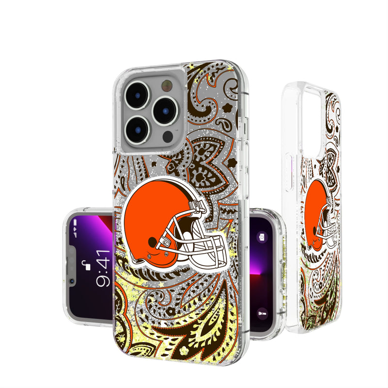 Cleveland Browns Paisley iPhone Glitter Phone Case