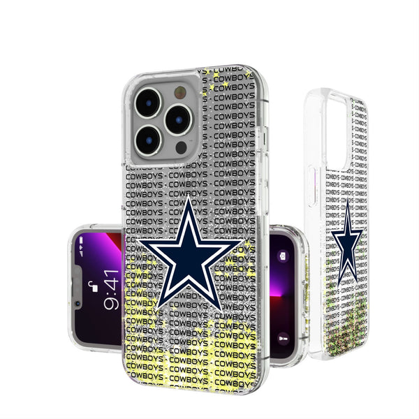 Dallas Cowboys Text Backdrop iPhone Glitter Phone Case