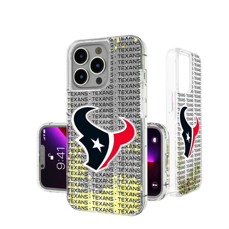 Houston Texans Text Backdrop iPhone Glitter Phone Case