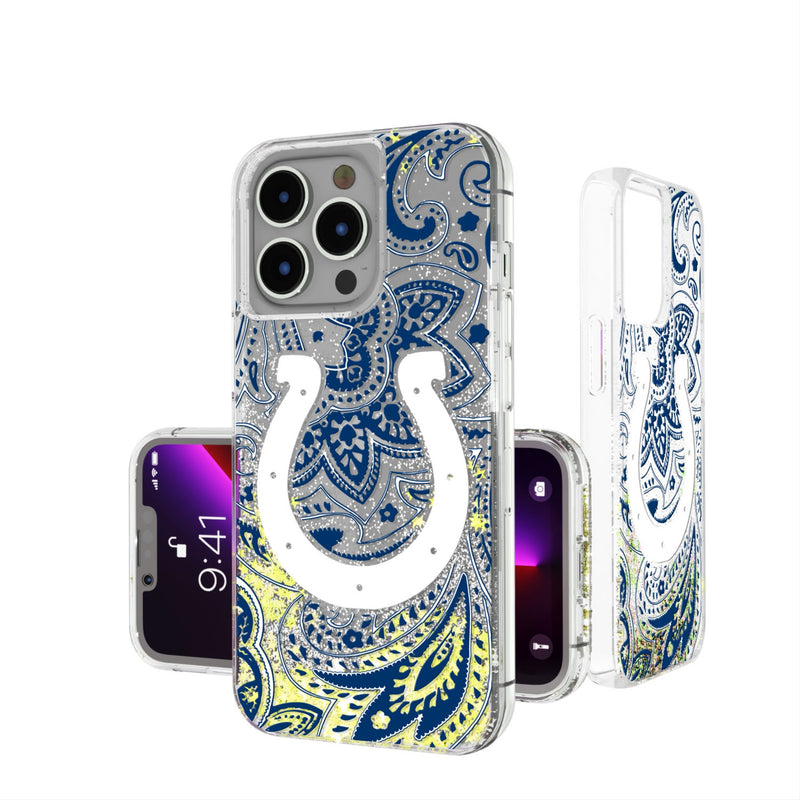 Indianapolis Colts Paisley iPhone Glitter Phone Case