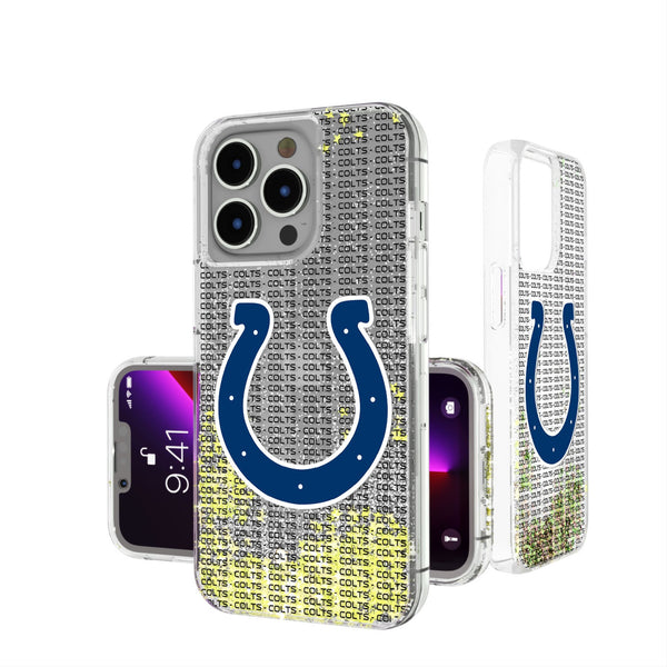 Indianapolis Colts Text Backdrop iPhone Glitter Phone Case