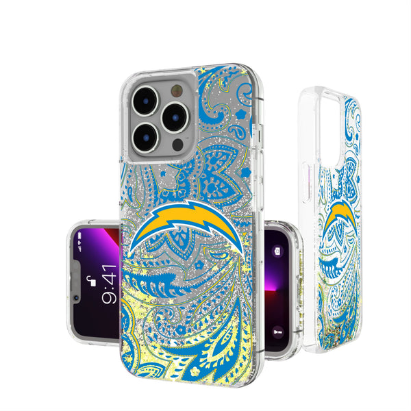 Los Angeles Chargers Paisley iPhone Glitter Phone Case