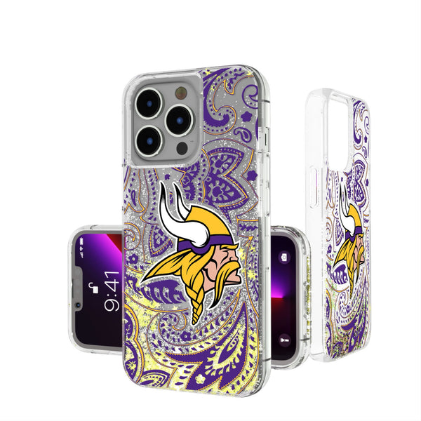 Minnesota Vikings Paisley iPhone Glitter Phone Case