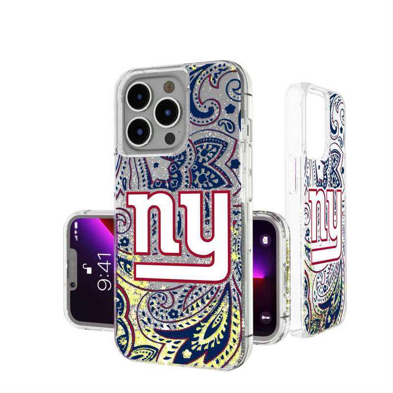 New York Giants Paisley iPhone Glitter Phone Case