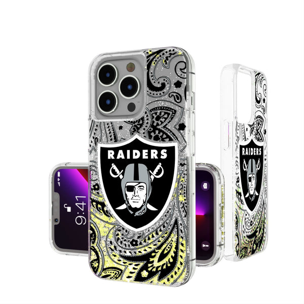 Las Vegas Raiders Paisley iPhone Glitter Phone Case