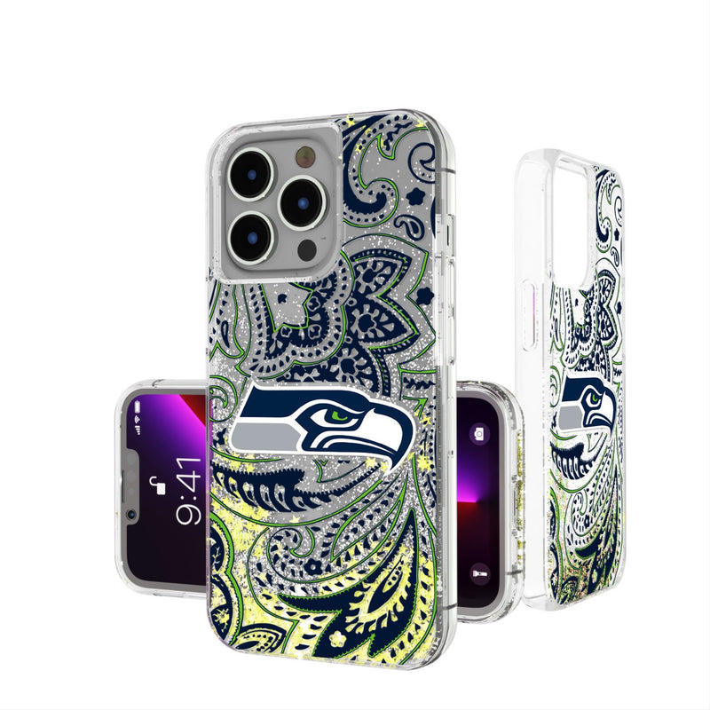 Seattle Seahawks Paisley iPhone Glitter Phone Case