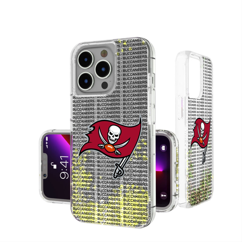 Tampa Bay Buccaneers Text Backdrop iPhone Glitter Phone Case