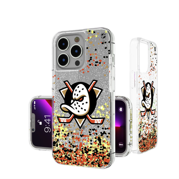 Anaheim Ducks Confetti iPhone Glitter Phone Case