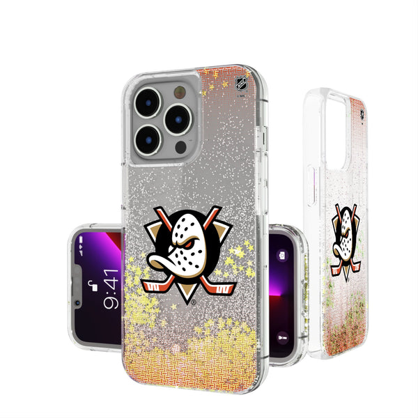 Anaheim Ducks Linen iPhone Glitter Phone Case