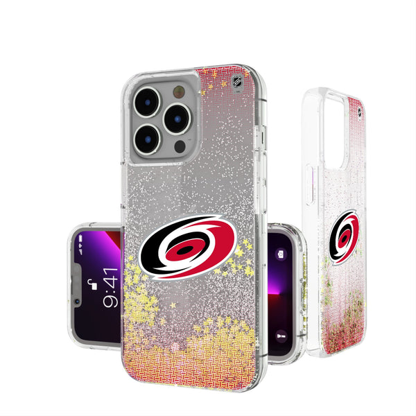 Carolina Hurricanes Linen iPhone Glitter Phone Case