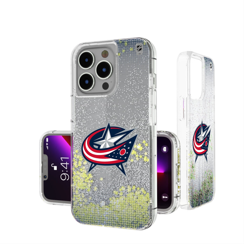 Columbus Blue Jackets Linen iPhone Glitter Phone Case