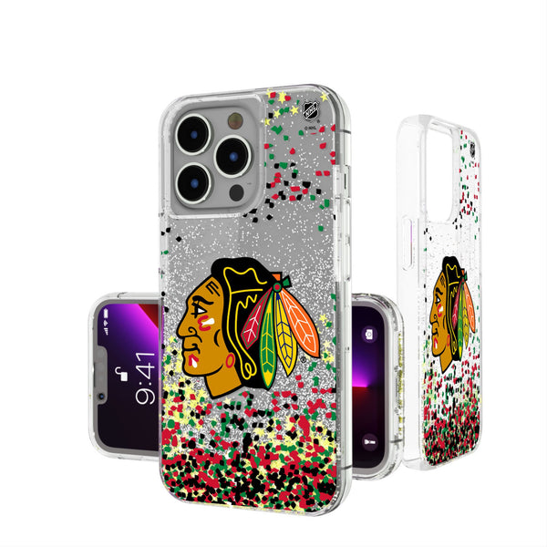 Chicago Blackhawks Confetti iPhone Glitter Phone Case