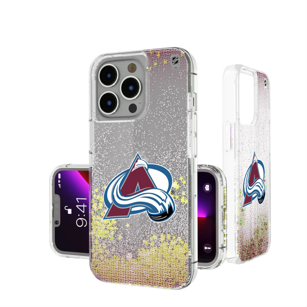 Colorado Avalanche Linen iPhone Glitter Phone Case