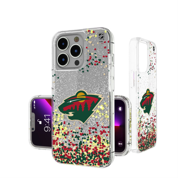 Minnesota Wild Confetti iPhone Glitter Phone Case