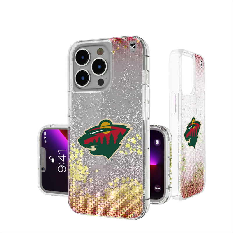 Minnesota Wild Linen iPhone Glitter Phone Case