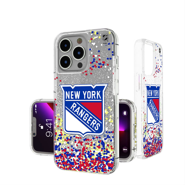 New York Rangers Confetti iPhone Glitter Phone Case