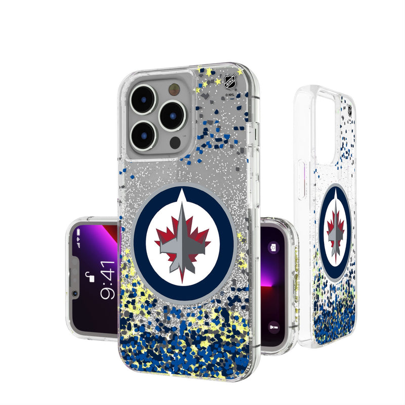 Winnipeg Jets Confetti iPhone Glitter Phone Case