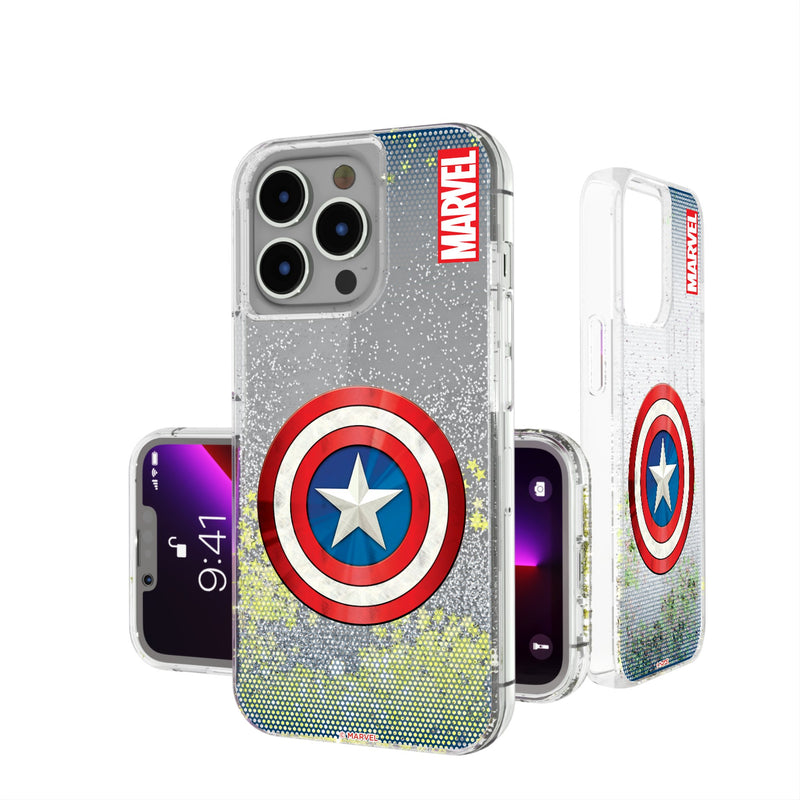 Marvel Avengers Captain America Grid iPhone Glitter Phone Case